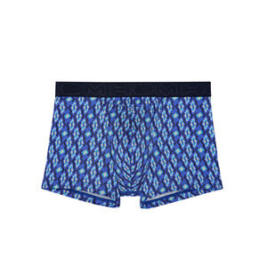 Hom Men Skylar Stretch Boxer Briefs Blue Print Size L
